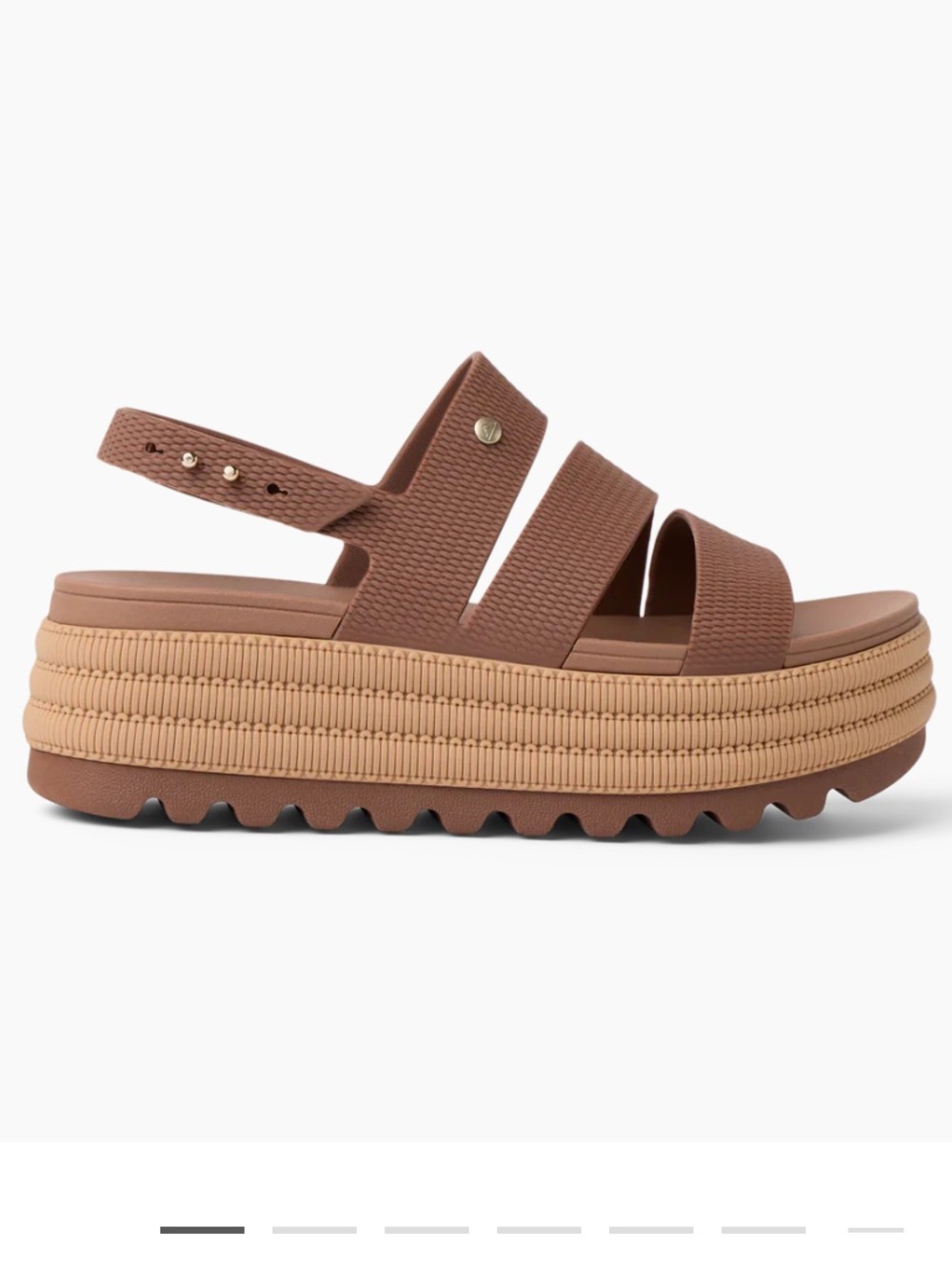 Reef Brown and Tan Platform Slingback Sandal